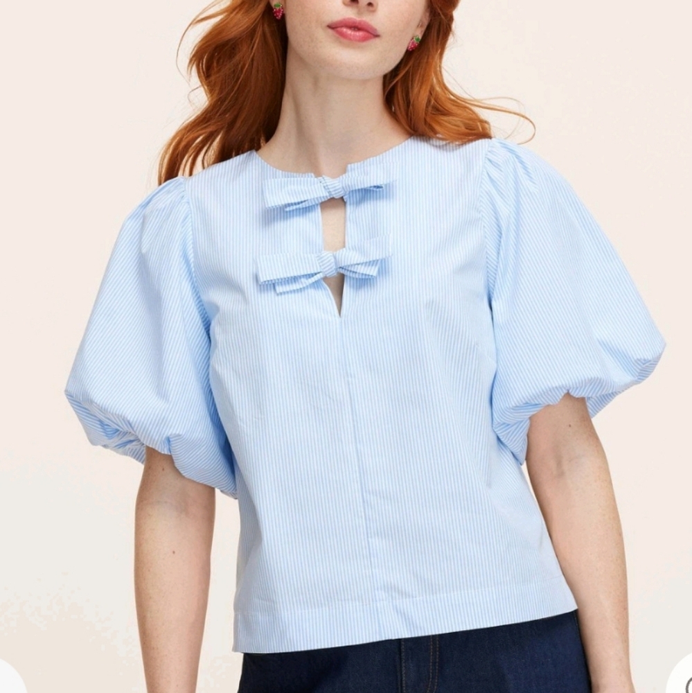 Women's Stripe Puff Short Sleeve Blouse Kate Spade new York x Target, NWT